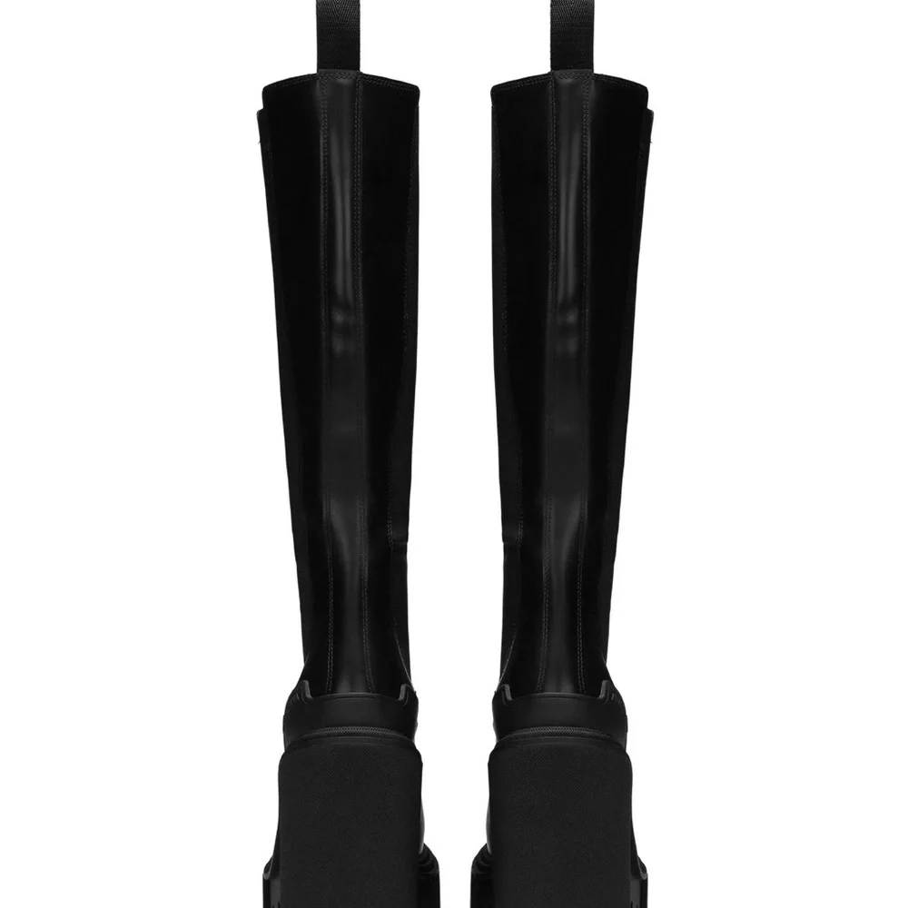 Dolce & Gabbana Black 90mm logo-plaque slip-on boots - Picture 4 of 4